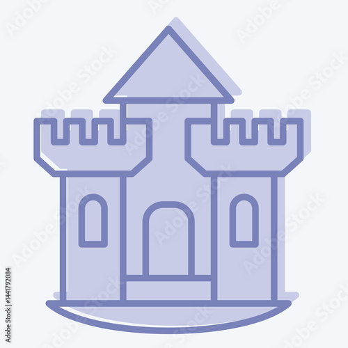 Icon Castle. related to House symbol. two tone style. design editable