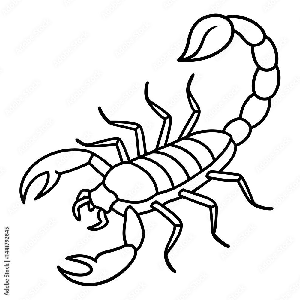 Fototapeta premium Elegant Scorpion One-Stroke Vector Design