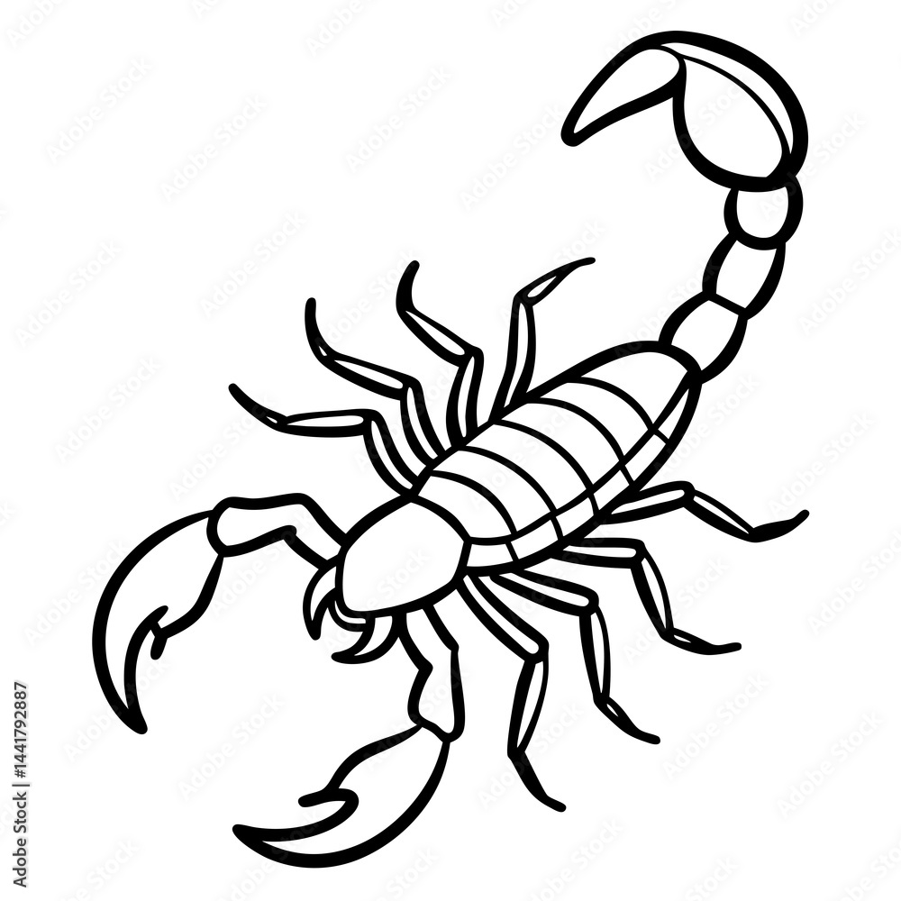 Fototapeta premium Elegant Scorpion One-Stroke Vector Design