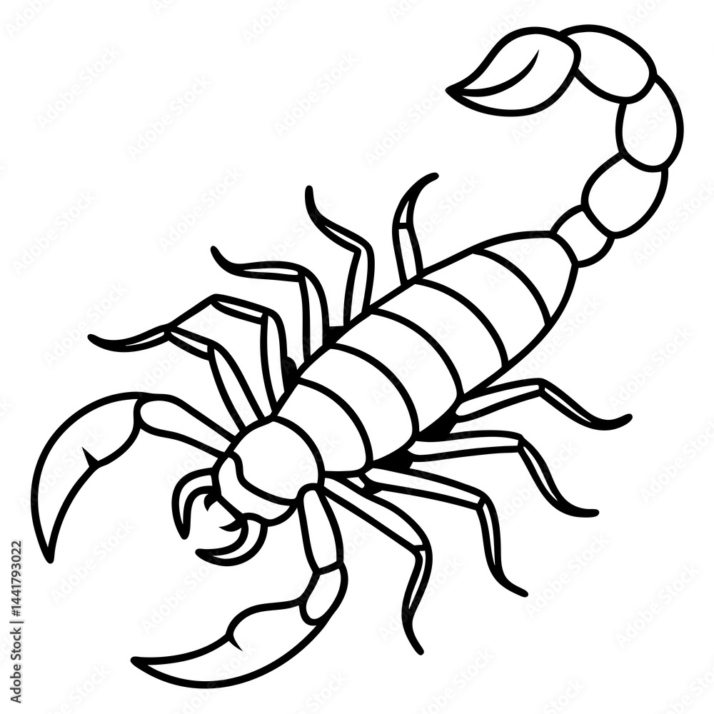 Fototapeta premium Elegant Scorpion One-Stroke Vector Design