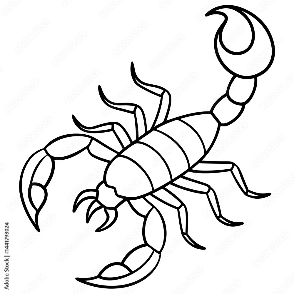 Fototapeta premium Elegant Scorpion One-Stroke Vector Design