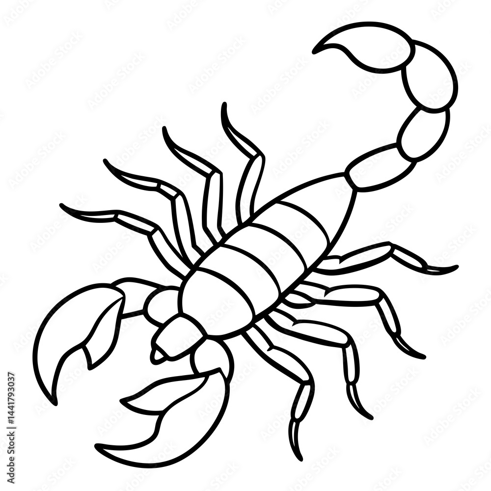 Fototapeta premium Elegant Scorpion One-Stroke Vector Design