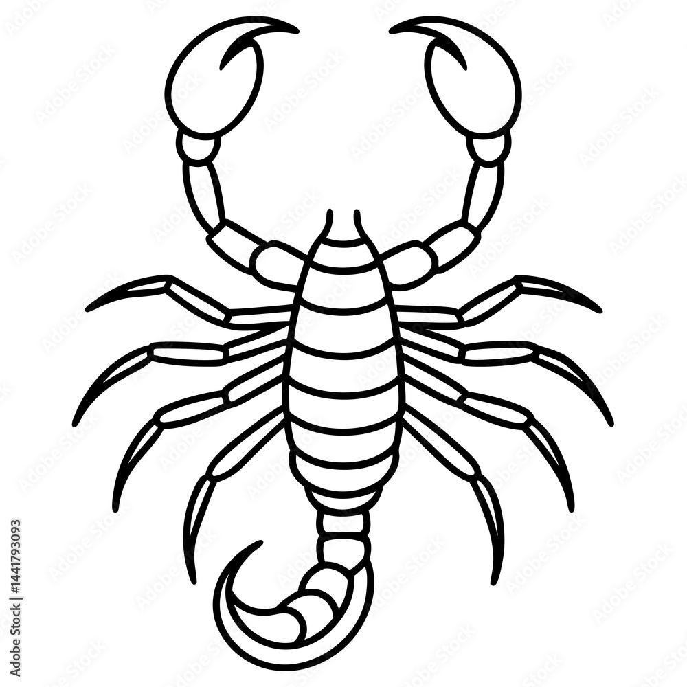 Obraz premium Elegant Scorpion One-Stroke Vector Design