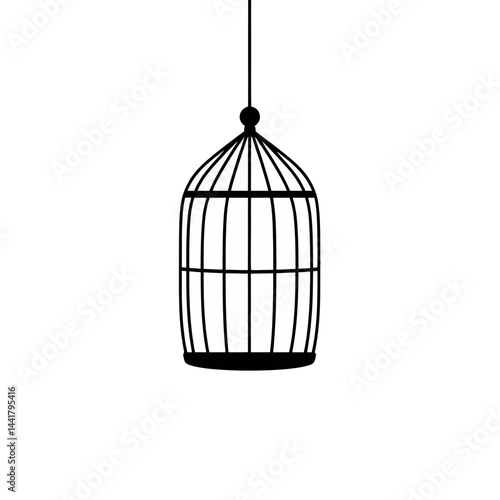 Empty Birdcage Hanging Illustration