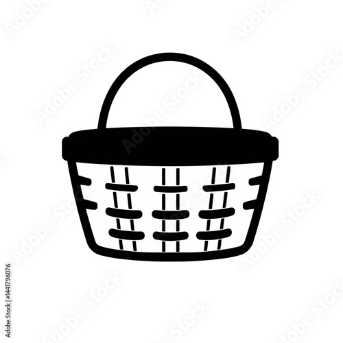 Simple Black and White Basket Icon