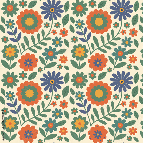 Wallpaper Mural colorfull flower pattern background Torontodigital.ca