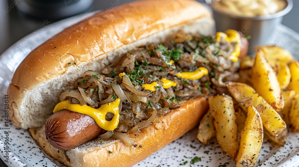 custom made wallpaper toronto digitalCaramelized onion hot dog with crispy fries