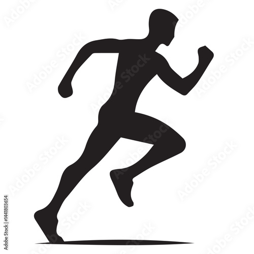 "Running Person Silhouette Vector Set – Dynamic Athletic Motion, Fitness & Exercise Icons"