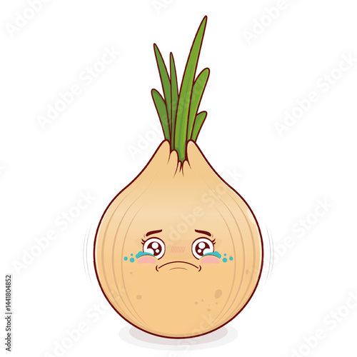 onion crying face cartoon cute