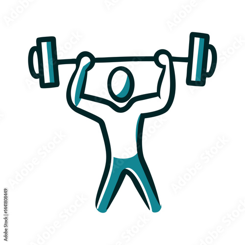 Person lifting weights in an active fitness pose, showcasing strength and determination