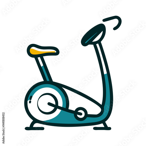 Exercise bike with modern design and vibrant colors, symbolizing fitness and health