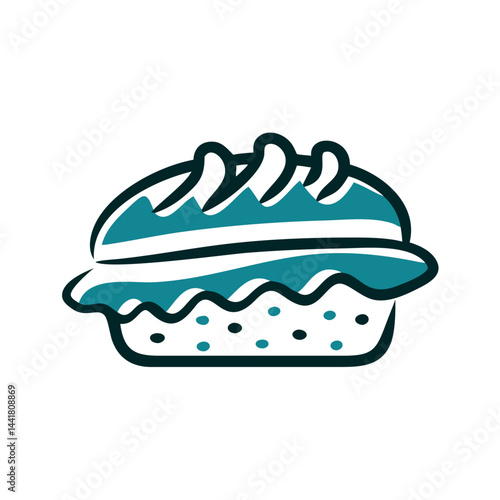 Illustration of a delicious cheat meal featuring an appetizing dessert bun with swirls of cream on top, perfect for indulgence and treats