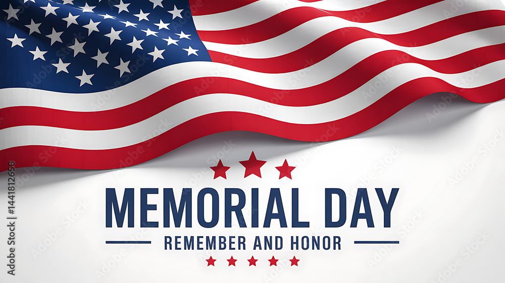 Naklejka premium Memorial Day: Remember and Honor
