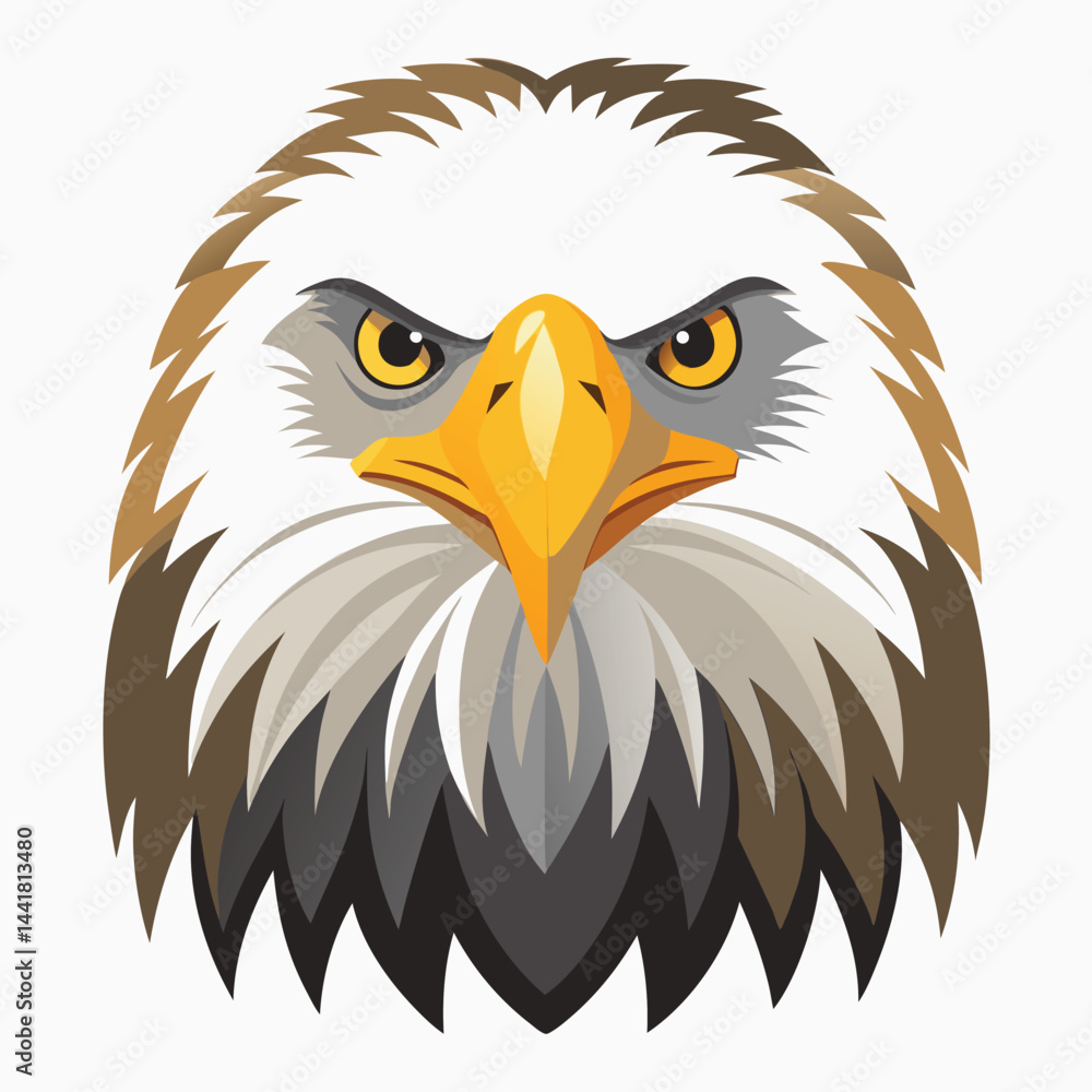 Powerful Bald Eagle Head Vector Illustration Powerful Bald Eagle Head Vector Illustration