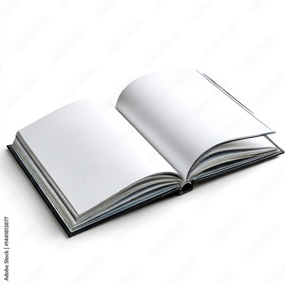 Open book with blank pages isolated on white background Open book with blank pages isolated on white background
