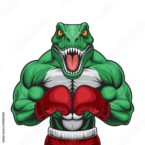 dinosaur boxing mascot vector illustration design