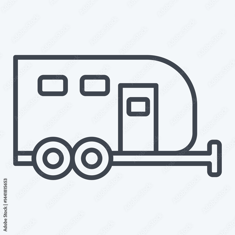 Icon Caravan. related to House symbol. line style. design editable Icon Caravan. related to House symbol. line style. design editable