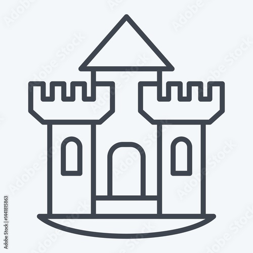 Icon Castle. related to House symbol. line style. design editable