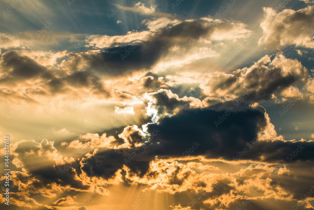 Sun Rays Breaking Through the Clouds