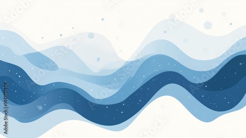 Abstract blue waves, cosmic background, website banner