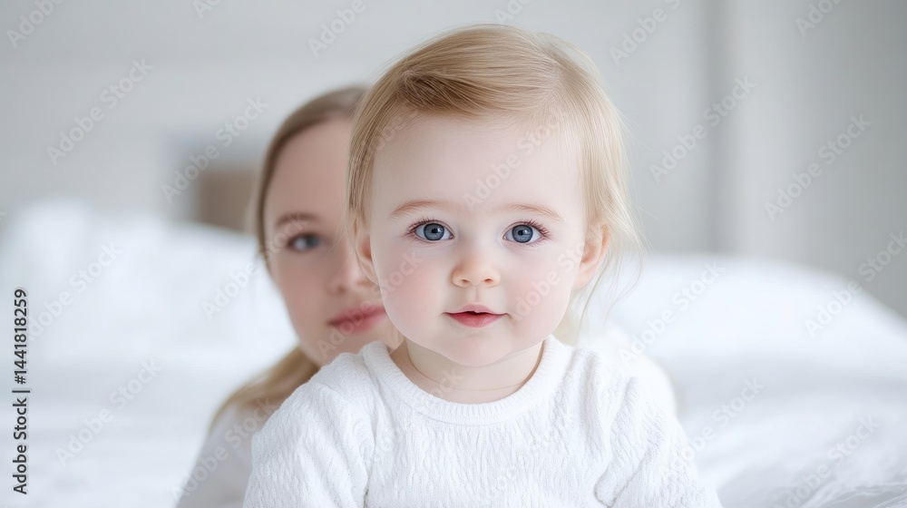 Mother and baby girl, soft focus Mother and baby girl, soft focus