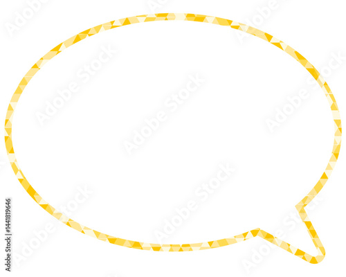 ステンドグラス風吹き出し　三角形模様　丸形