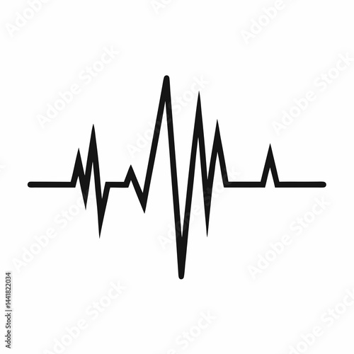 Heartbeat Pulse Silhouette Vector Illustration