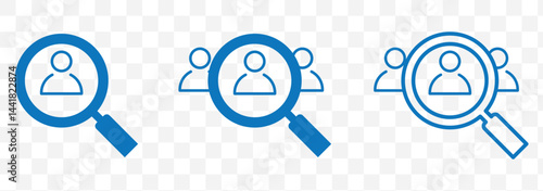 business job hiring recruitment icon vector headhunting search for candidate human resource with magnifier symbol illustration