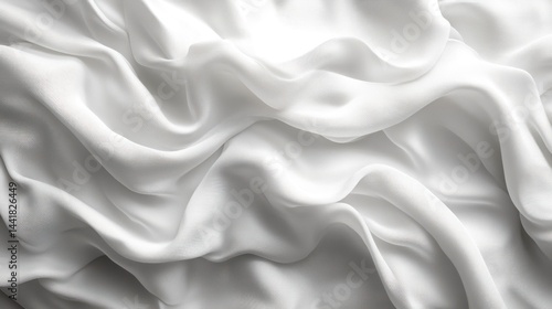Elegant Draped White Silk Fabric Texture