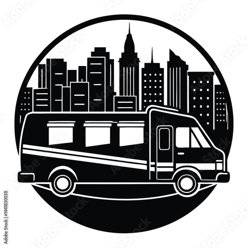 Camping Vehicle RV, camper van, trailer, roof tent vector Silhouette illustration 