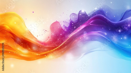 Colorful waves, sparkle background, website header