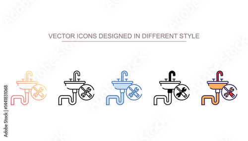 Sink Repair icon design with white background stock illustration