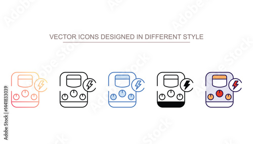 Inverter icon design with white background stock illustration