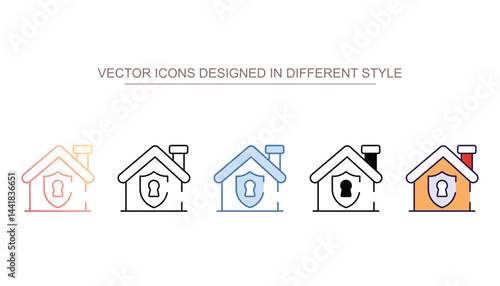 Home security icon design with white background stock illustration