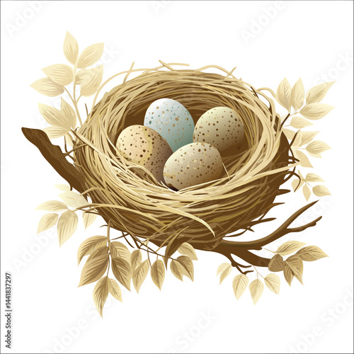 easter eggs in basket vector