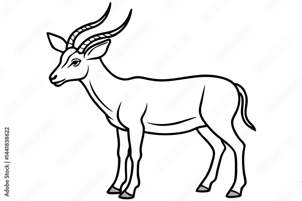 Fototapeta premium Elegant Markhor Line Art