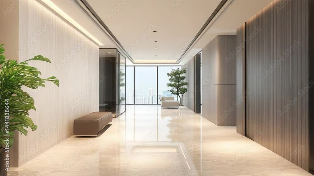 Elegant Office Hallway with Natural Light and Modern Design Elements Interior Architecture Elegant Office Hallway with Natural Light and Modern Design Elements Interior Architecture