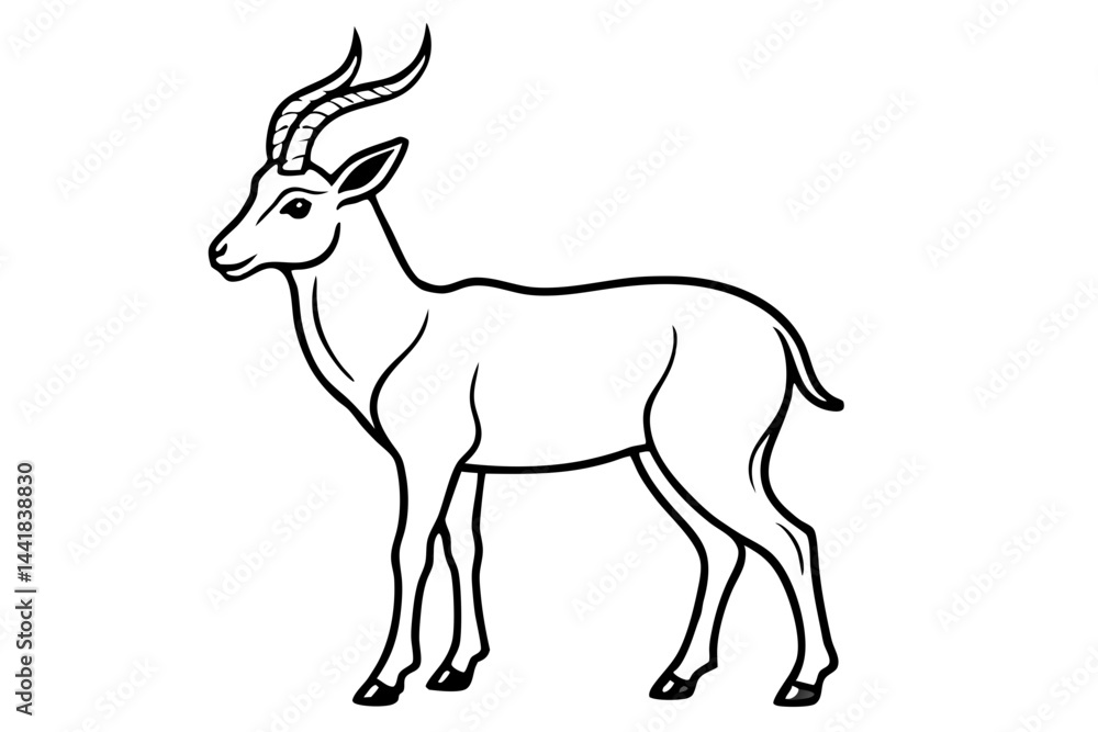 Obraz premium Elegant Markhor Line Art