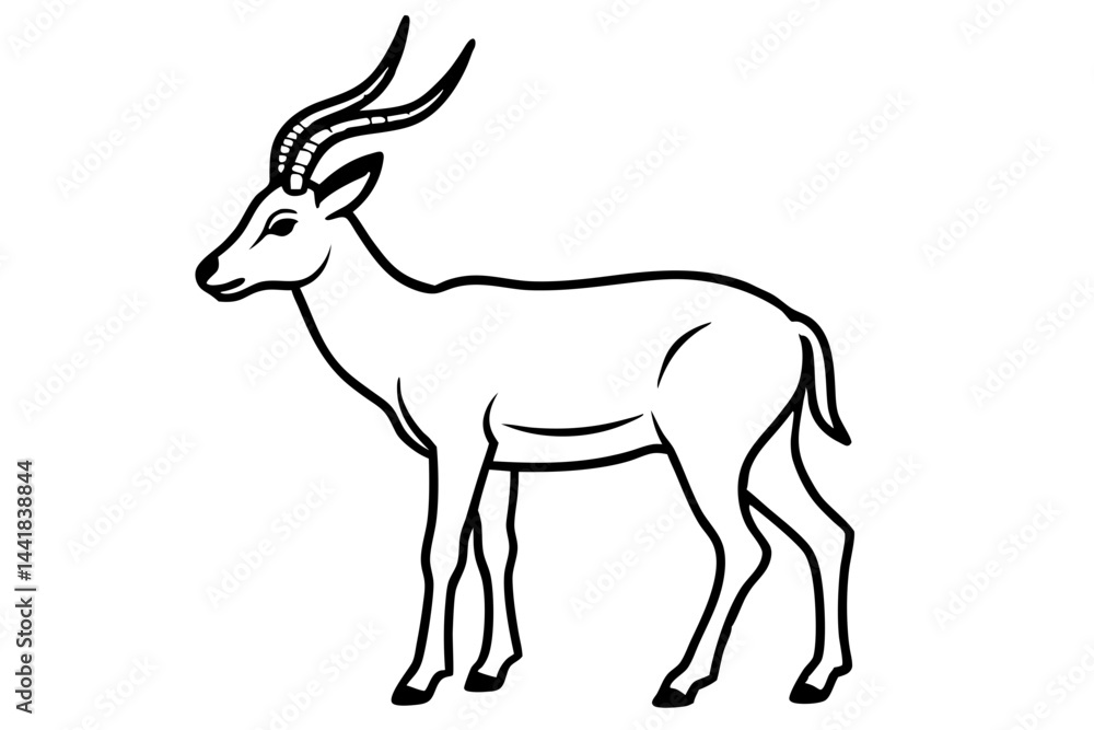 Fototapeta premium Elegant Markhor Line Art