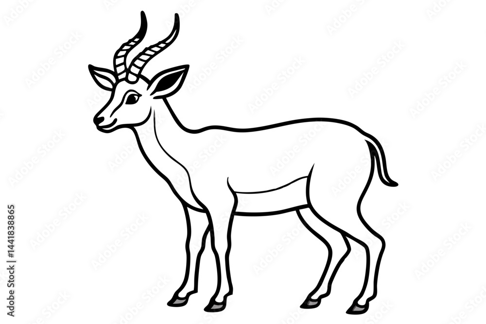 Fototapeta premium Elegant Markhor Line Art