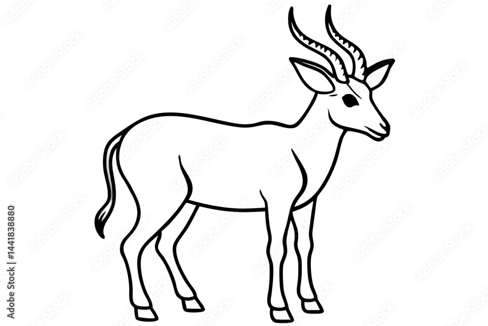 Elegant Markhor Line Art Elegant Markhor Line Art