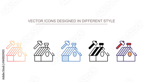 Roof Repair icon design with white background stock illustration