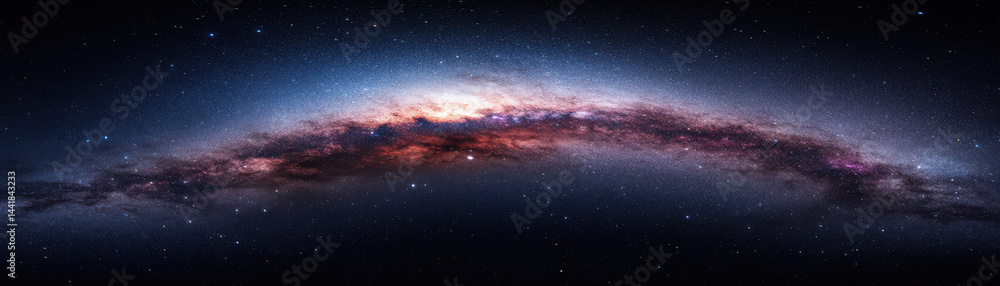 Naklejka premium breathtaking view of galaxy with vibrant colors and countless stars, evoking sense of wonder and exploration