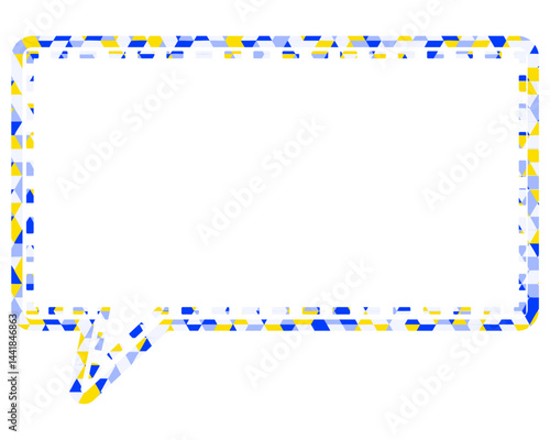 ステンドグラス風吹き出し　三角形模様　四角形