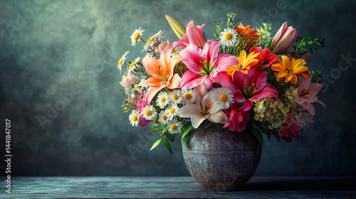 Wallpaper Mural Vibrant flower arrangement in vase Torontodigital.ca