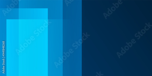 A modern abstract design featuring a smooth blue gradient background with overlapping transparent squares. Harmonious colors, professional look, ideal for business use, websites, etc. Vector design.