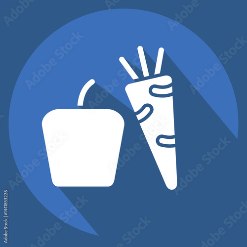 Icon Vegetables. related to Fruits and Vegetables symbol. long shadow style. editable