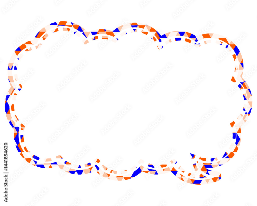 Fototapeta premium ステンドグラス風吹き出し 三角形模様 細長い雲形