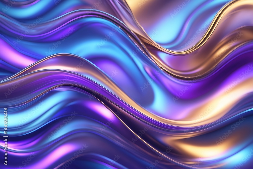 Fototapeta premium Purple and gold wave
