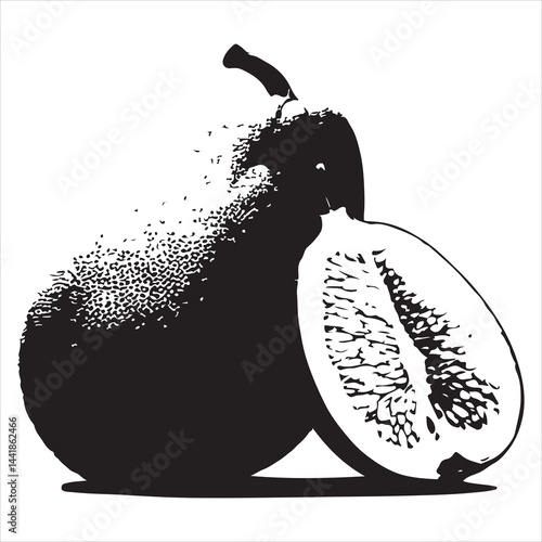 a fresh jack fruit, fruit vector silhouette, vector black color silhouette, isolated white background
